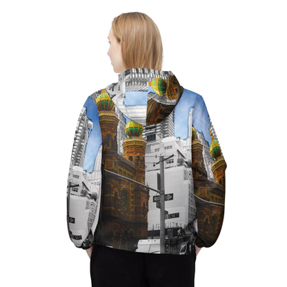 New York Environment Windbreaker Jacket — Cityscape Photo All-Over Print