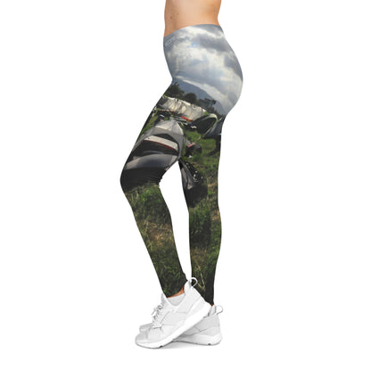 Camp Tent Country Scene Women's Leggings — Outdoor Camping Design