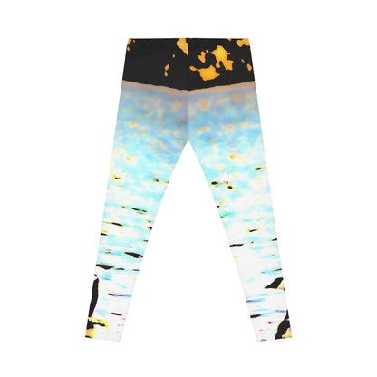 Duck At a Lake Women's Leggings — Aqua Blue Coastal
