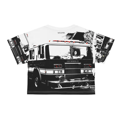Vintage Firetruck Graphic Crop Tee