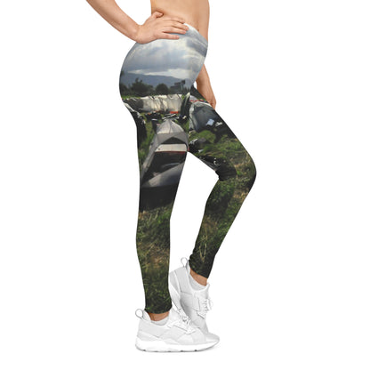 Camp Tent Country Scene Women's Leggings — Outdoor Camping Design