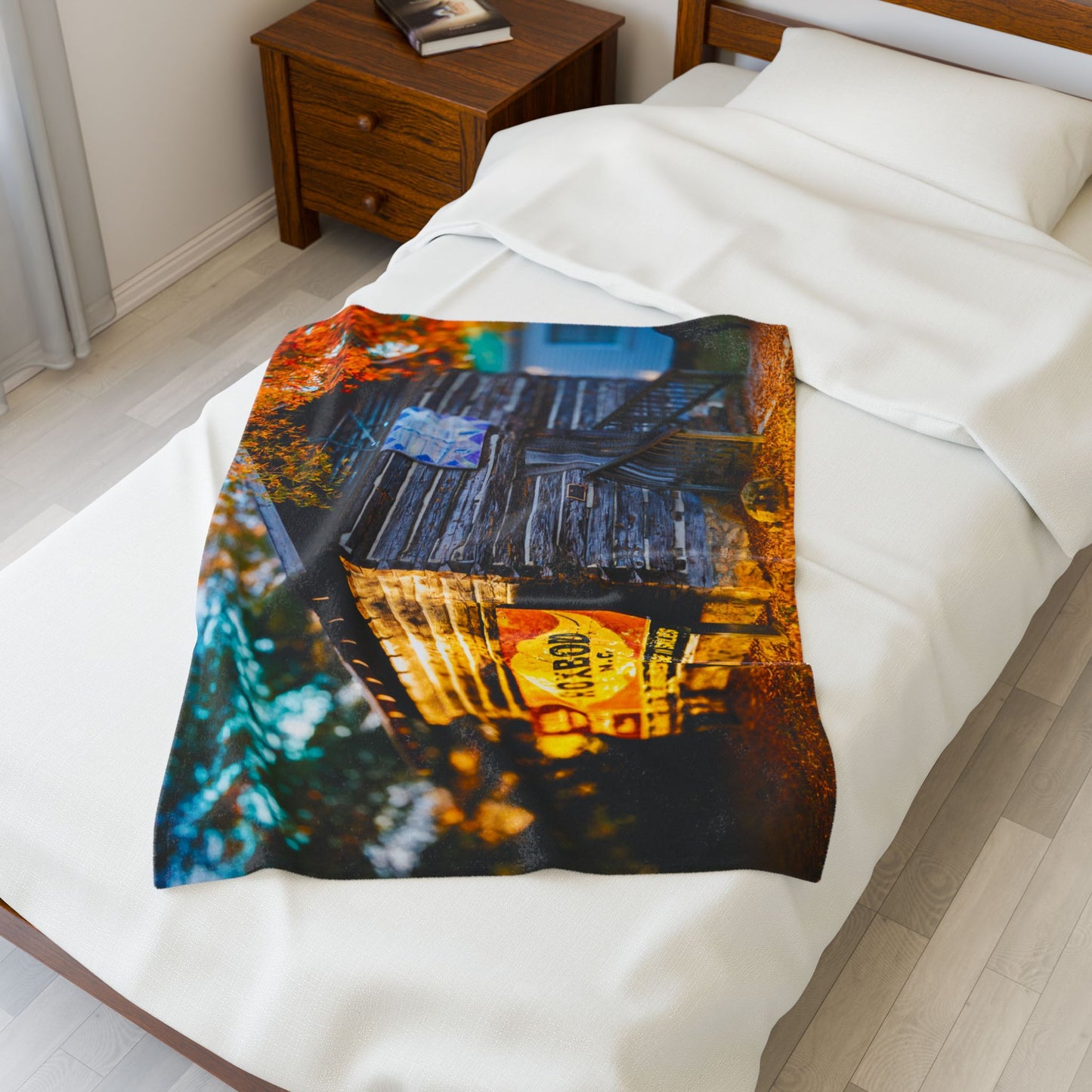 Velveteen Plush Blanket with beautiful car image.