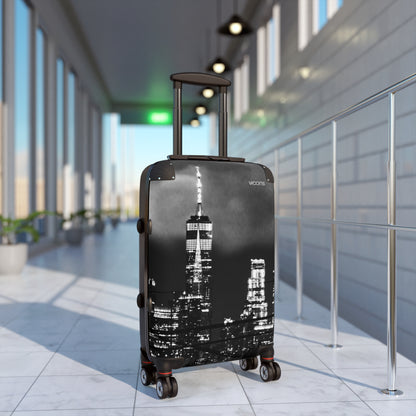 City Skyline Carry-On Suitcase — Black & White New York Travel Luggage
