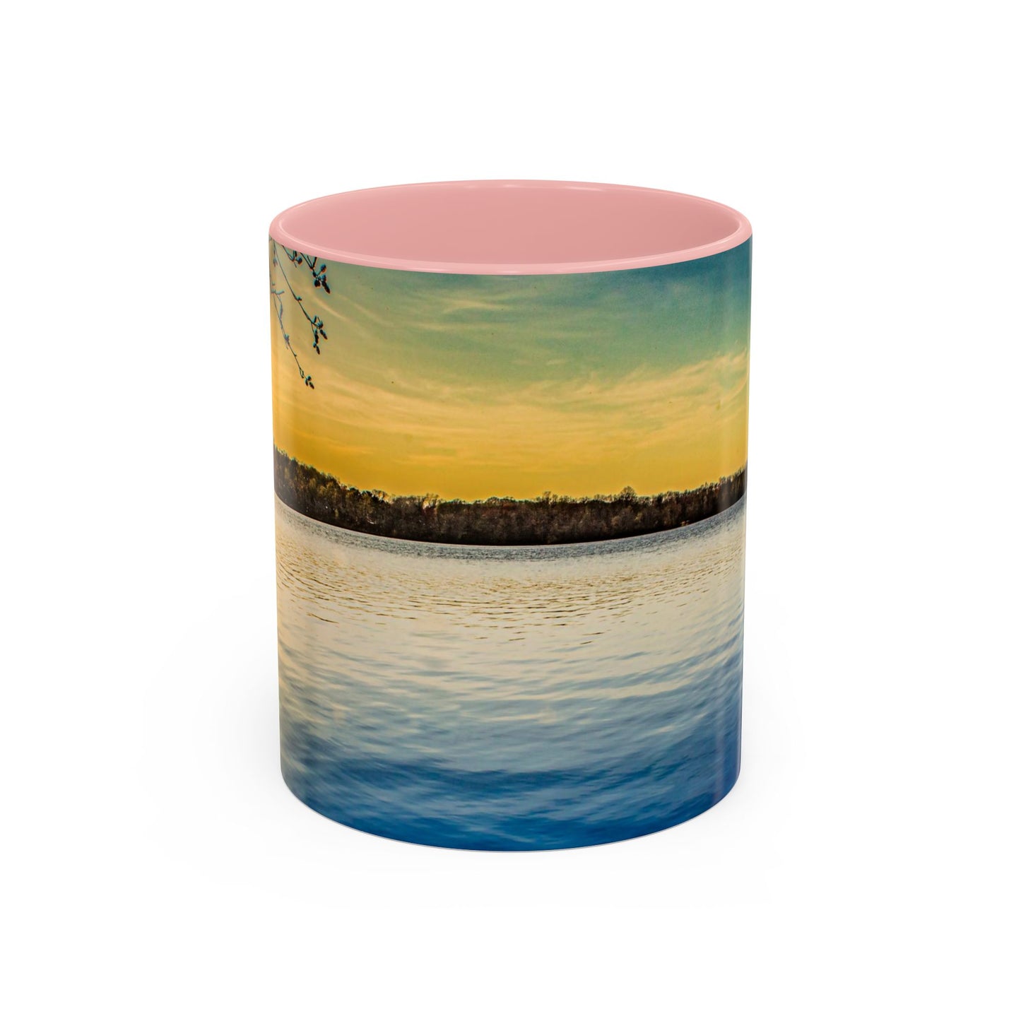 Two Tones, 11oz Ceramic Coffe Mug with Elegant High-Res, Full Color Natural Landscape Image.