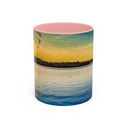 Two Tones, 11oz Ceramic Coffe Mug with Elegant High-Res, Full Color Natural Landscape Image.