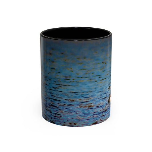 Two Tones, 11oz Ceramic Coffe Mug with Elegant High-Res, Full Color Natural Landscape Image.