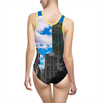 Manhattan Metropolitan Contrast – Architectural Symphony Swimsuit