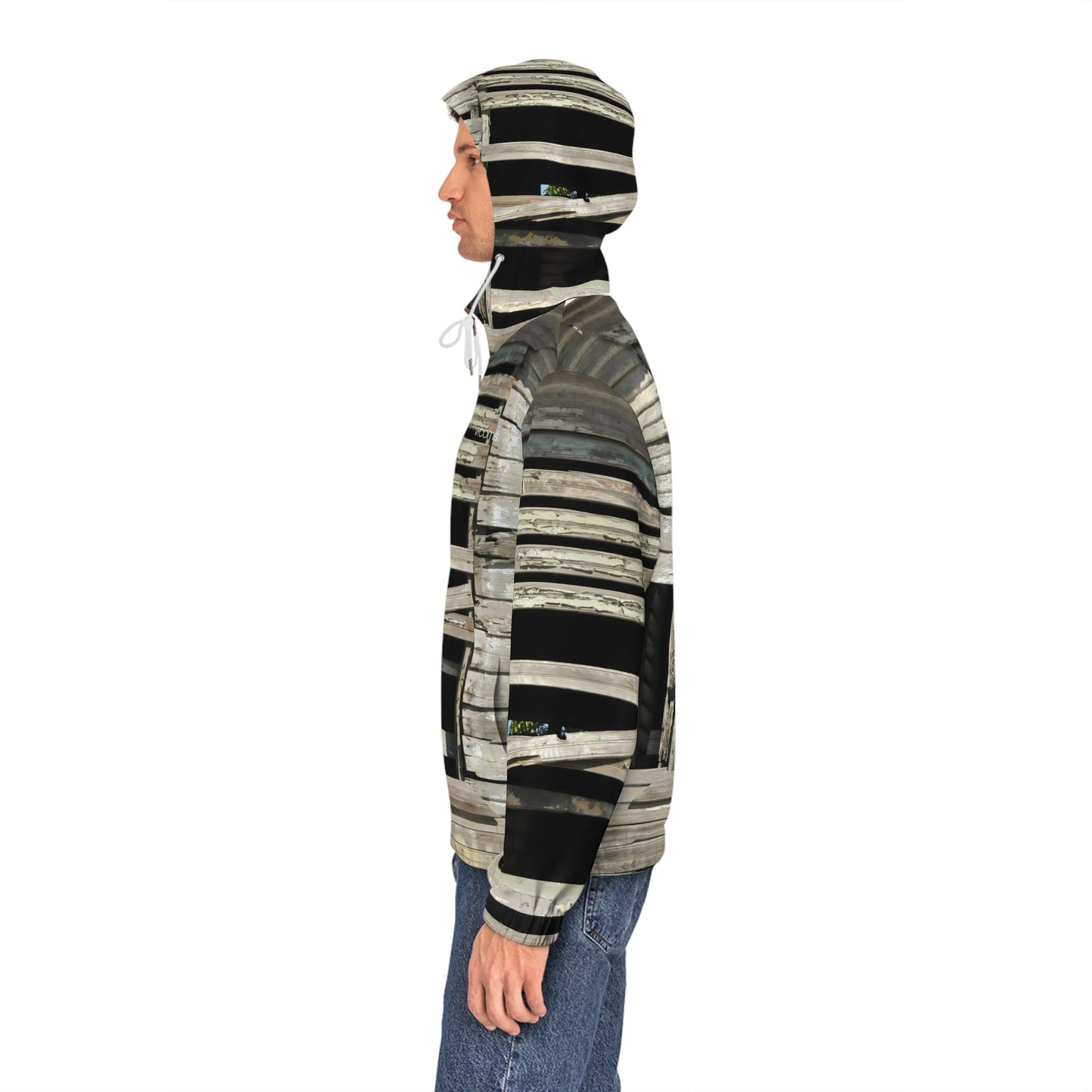 Rustic Weathered Wood Window Full-Zip Hoodie