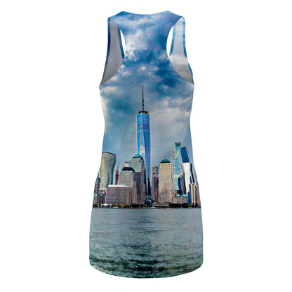 New York Skyline Racerback Dress — Waterfront Cityscape