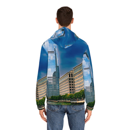 Cityscape Zip Hoodie - Urban Skyline