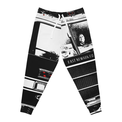 Fire Truck Joggers — Retro Black & White Streetwear