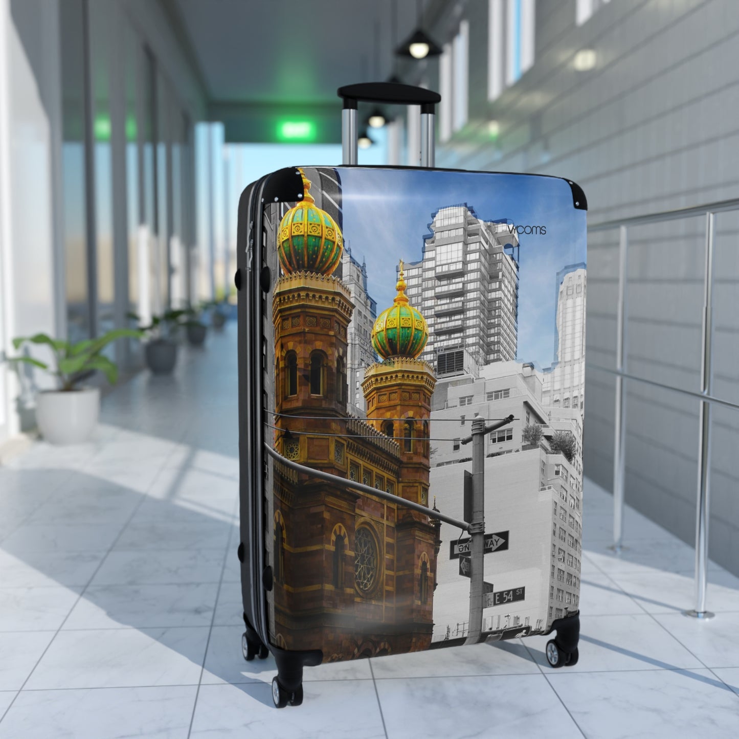 Cityscape Carry-On Suitcase — Vintage Church & Modern Skyline Travel Luggage