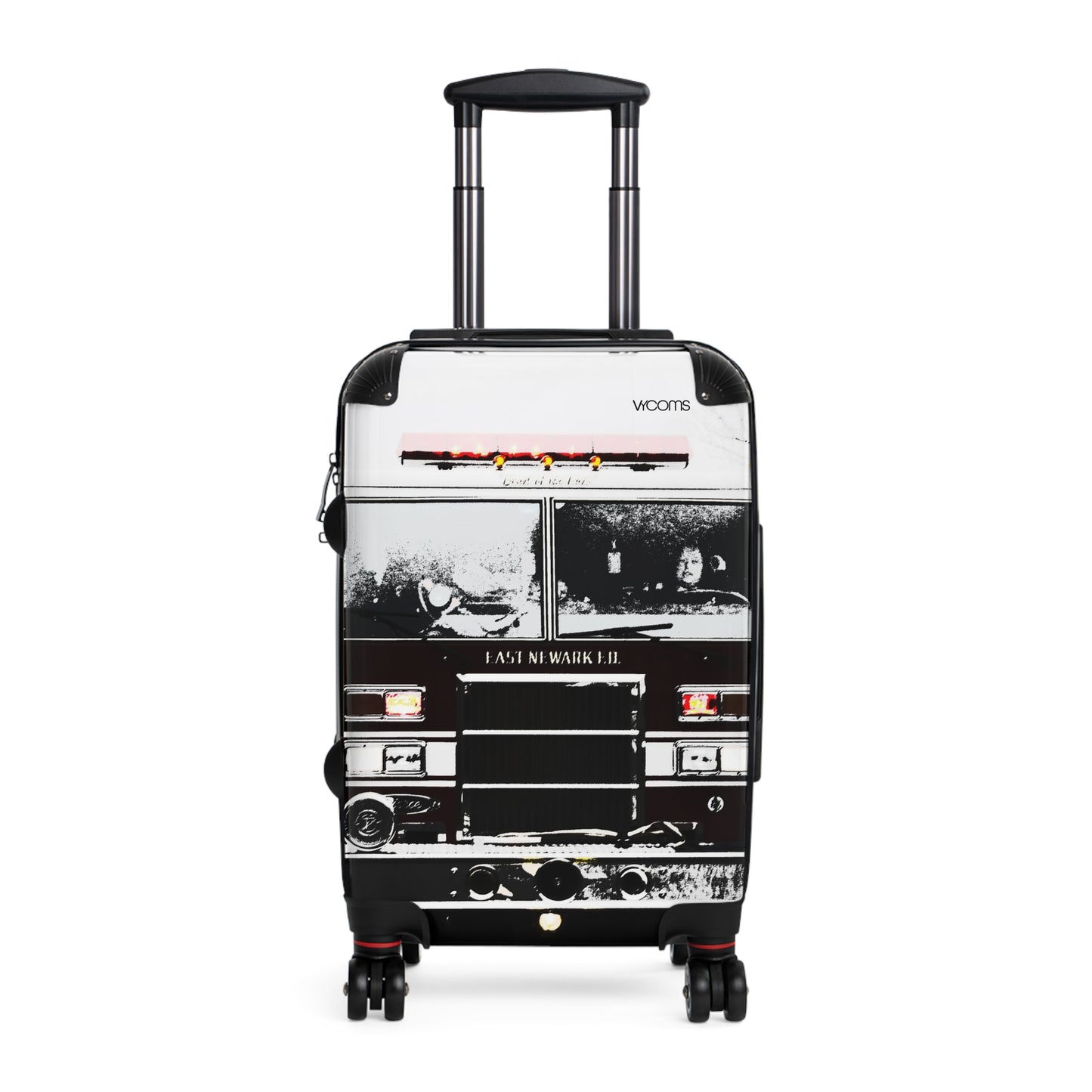 Vintage Fire Truck Carry-On Suitcase — Retro Emergency Vehicle Luggage