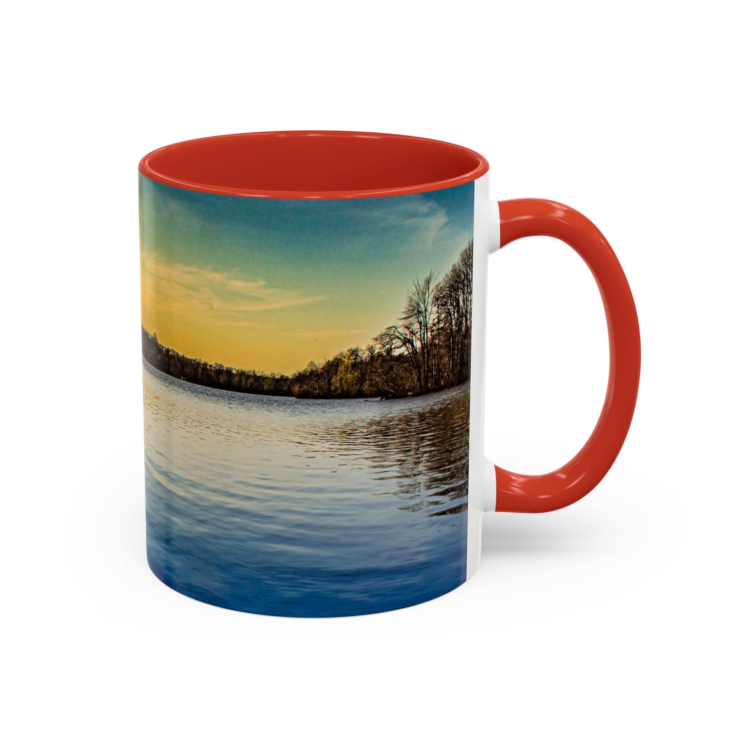 Two Tones, 11oz Ceramic Coffe Mug with Elegant High-Res, Full Color Natural Landscape Image.
