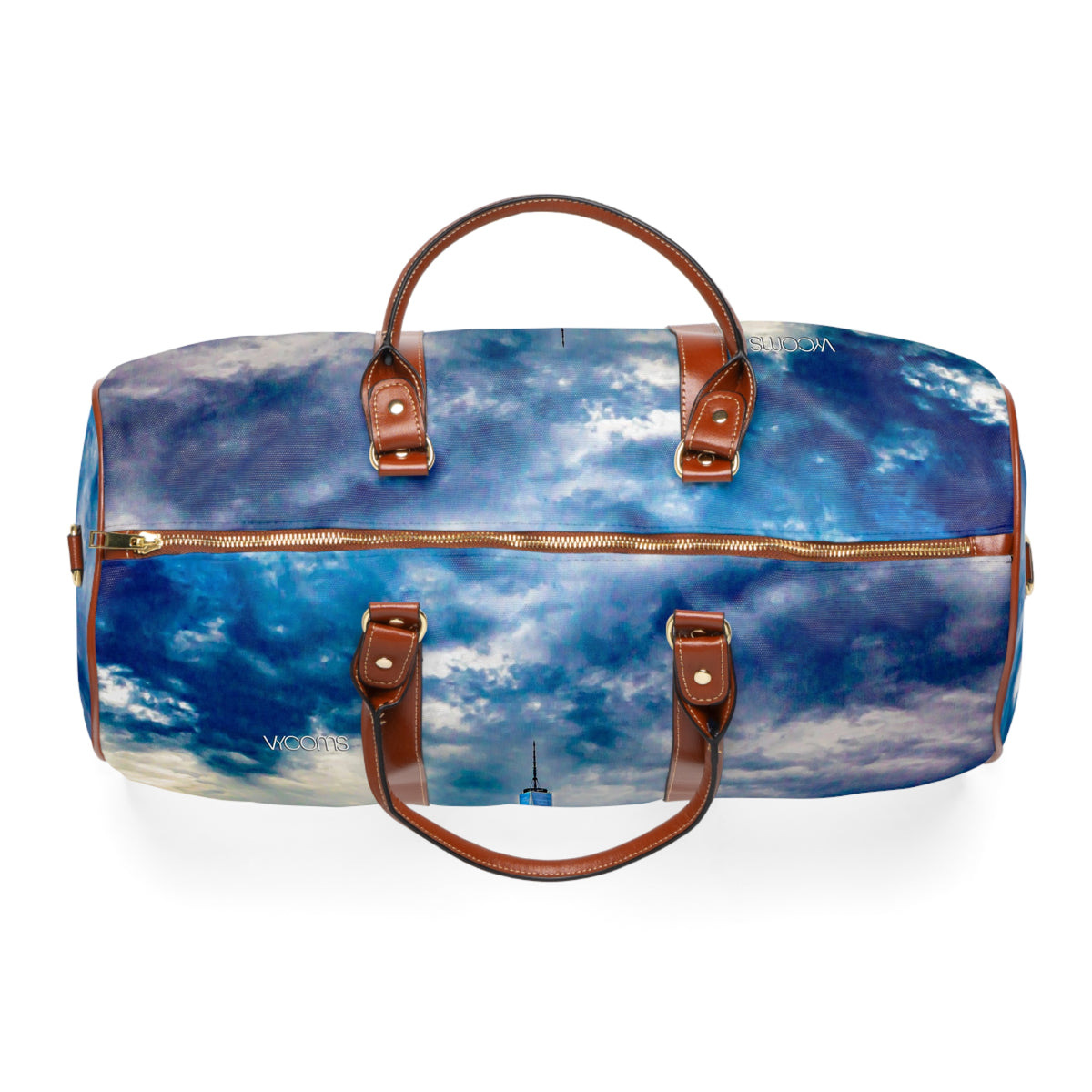 Waterproof Travel Bag — Skyline Print Duffel with NYC Cityscape
