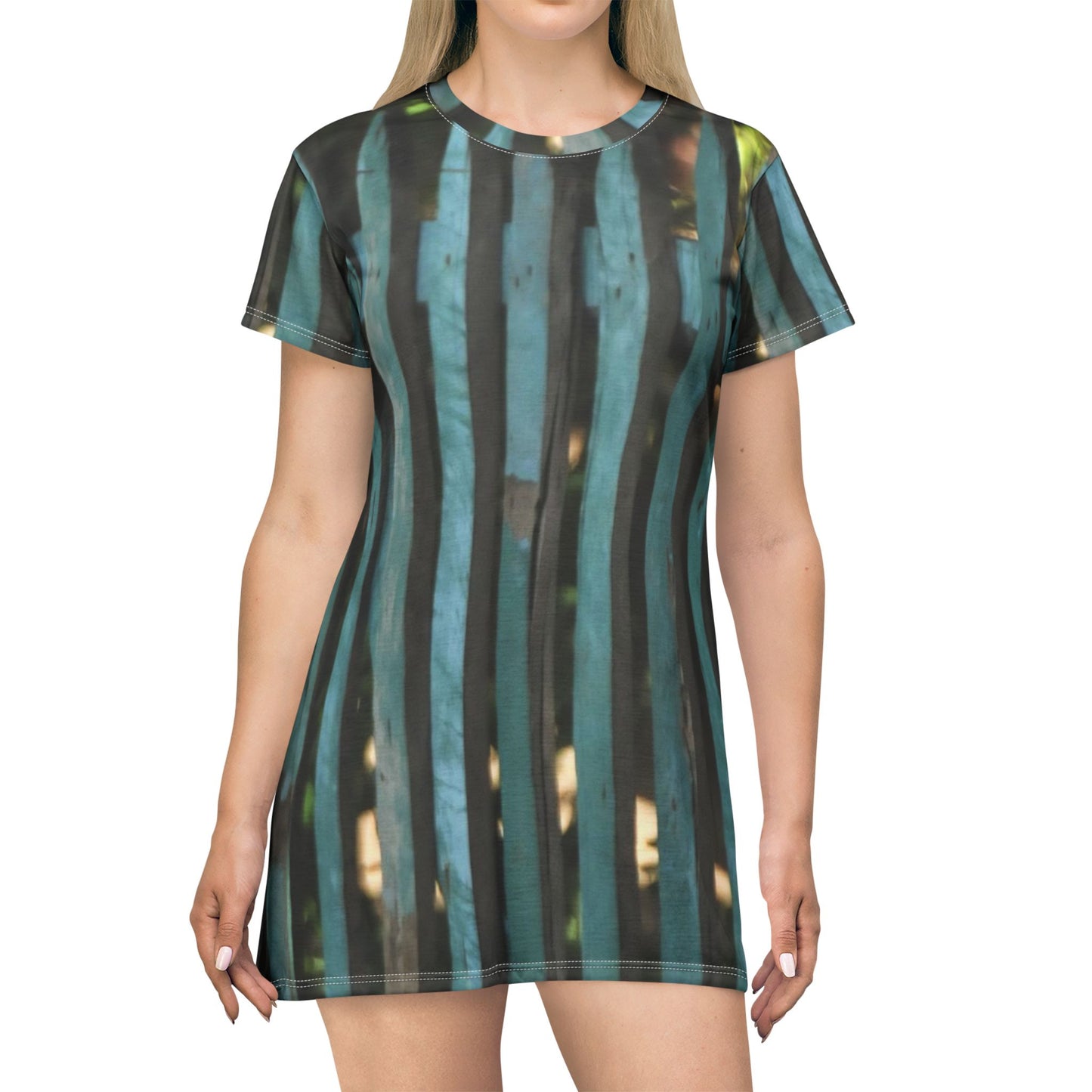 Blue Rustic Fence Dress — Vintage Garden Vibe
